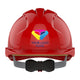 JSP EVO3 Custom Branded Safety Helmet Mid Peak Wheel Ratchet Vented | Red