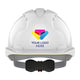JSP EVO3 Custom Branded Safety Helmet Mid Peak Wheel Ratchet Vented | White