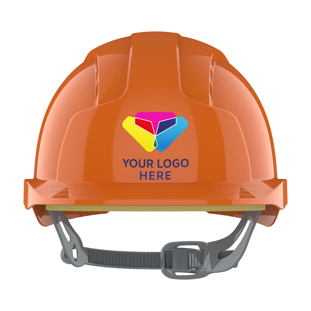 JSP EVOLite Branded Safety Helmet Mid Peak Slip Ratchet Vented (Orange / 1 Colour)