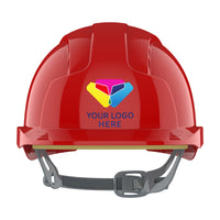 JSP EVOLite Branded Safety Helmet Mid Peak Slip Ratchet Vented | Red