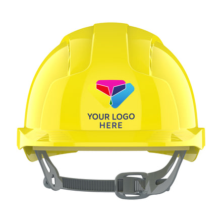 JSP EVOLite Branded Safety Helmet Mid Peak Slip Ratchet Vented (Yellow / 1 Colour)