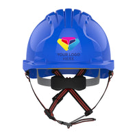 JSP EVOLite Skyworker Branded Safety Helmet Micro Peak Wheel Ratchet Vented | Blue