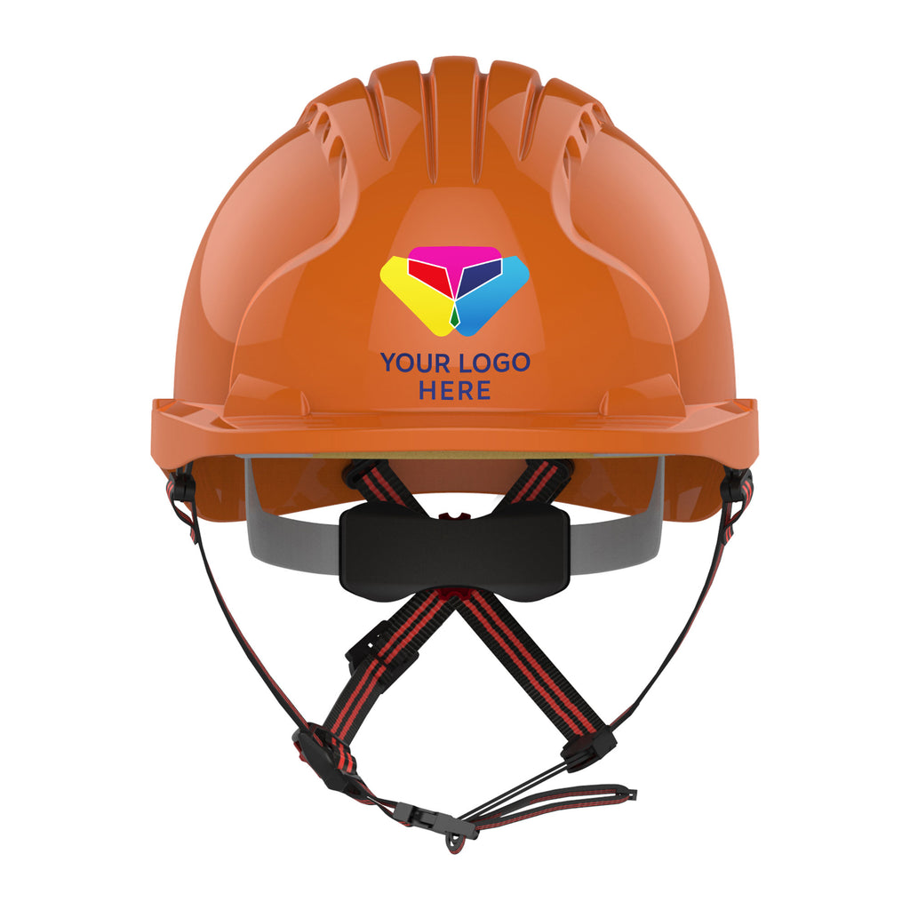 JSP EVOLite Skyworker Branded Safety Helmet Micro Peak Wheel Ratchet Vented (Orange / 1 Colour)