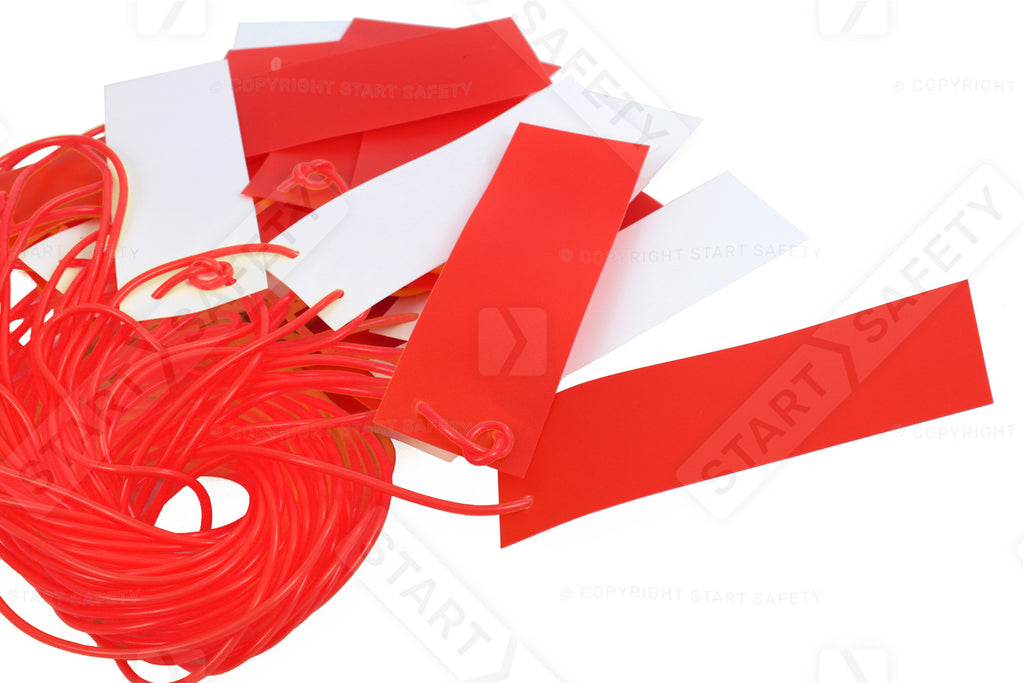 Red And White Safety Bunting - Pendant Caution Marker 26m JSP