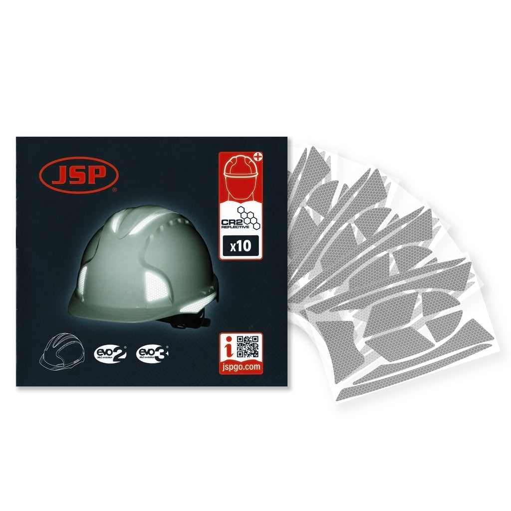 JSP CR2 Reflective Kit For EVO2 / EVO3 Helmets (Silver / 10 pack)