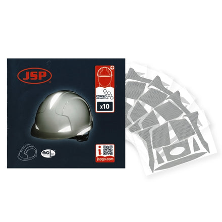 JSP CR2 Reflective Stickers For Evolite Hard Hats (Silver / 10 pack)