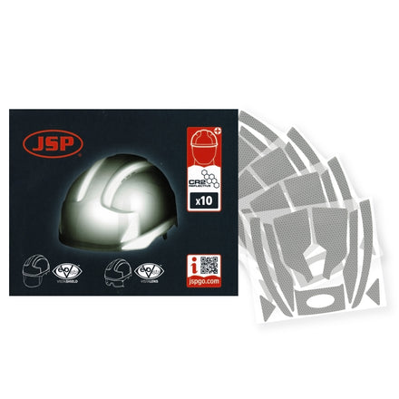 JSP CR2 Reflective Kit For Vistalens / Vistashield Helmets (Silver / 10 pack)