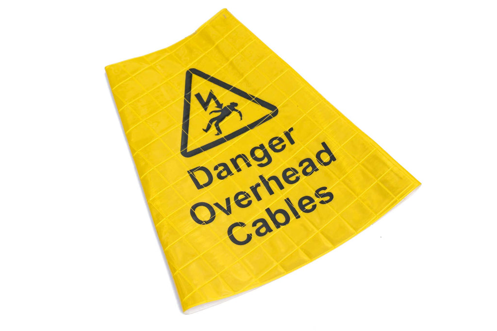 'Danger Overhead Cables' Traffic Cone Sleeve