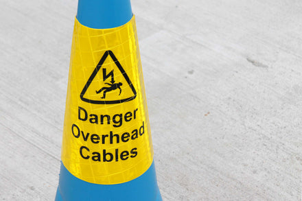 'Danger Overhead Cables' Traffic Cone Sleeve