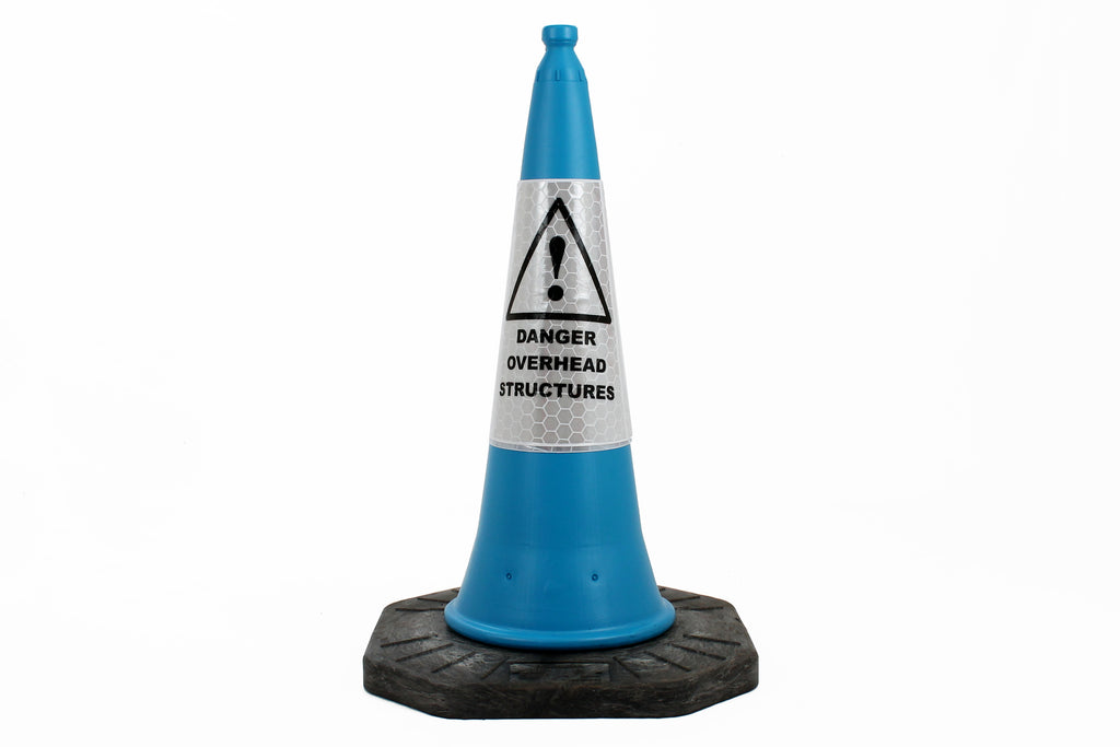 'Danger Overhead Structures' Traffic Cone Sleeve Warning