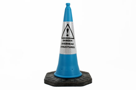 'Danger Overhead Structures' Traffic Cone Sleeve Warning