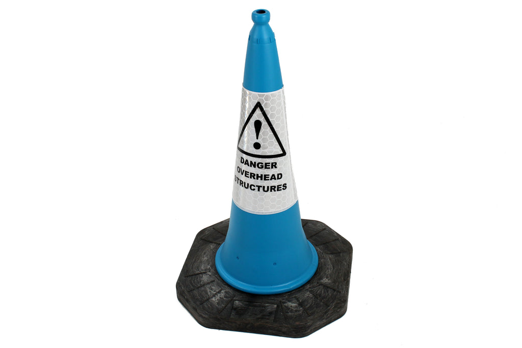 'Danger Overhead Structures' Traffic Cone Sleeve Warning