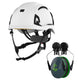 JSP EVO Alta Baseworker With JSP Sonis Ear Defenders Hard Hat Kit | White