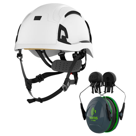 JSP EVO Alta Baseworker With JSP Sonis Ear Defenders Hard Hat Kit