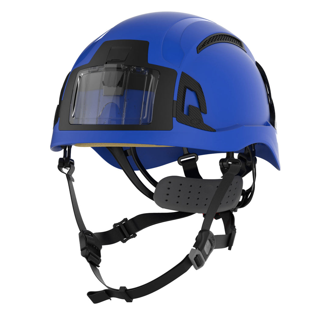 JSP EVO Alta Baseworker Wheel Ratchet Safety Helmet (Blue / ID Badge Holder)