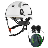 JSP EVO Alta Dualswitch With JSP Sonis Ear Defenders Hard Hat Kit | White