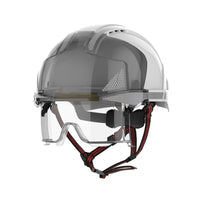 JSP EVO VISTAlens Dualswitch Vented Reflective Safety Helmet - CR2 (White/Smoke)
