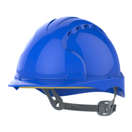 JSP EVO2 Safety Helmet Mid Peak Slip Ratchet Vented (Blue)