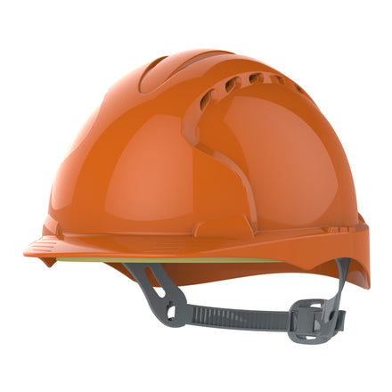 JSP EVO2 Safety Helmet Mid Peak Slip Ratchet Vented (Orange)