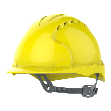 JSP EVO2 Safety Helmet Mid Peak Slip Ratchet Vented (Yellow)