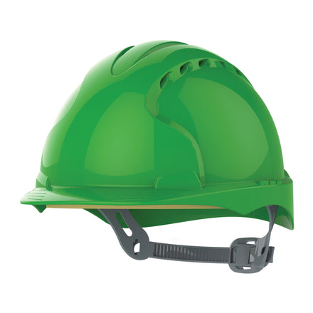 JSP EVO3 Safety Helmet Mid Peak Slip Ratchet Vented (Green)