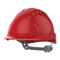 JSP EVO3 Safety Helmet Mid Peak Slip Ratchet | Red