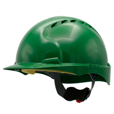 JSP EVO3 Safety Helmet Mid Peak Wheel Ratchet Vented (Green)