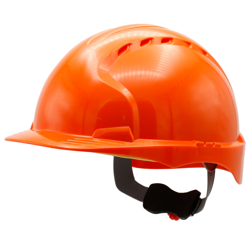 JSP EVO3 Safety Helmet Mid Peak Wheel Ratchet Vented (Orange)