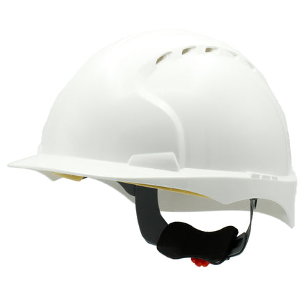 JSP EVO3 Safety Helmet Mid Peak Wheel Ratchet Vented (White)