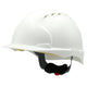 JSP EVO3 Safety Helmet Mid Peak Wheel Ratchet Vented | White
