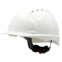 JSP EVO3 Safety Helmet Mid Peak Wheel Ratchet Vented | White