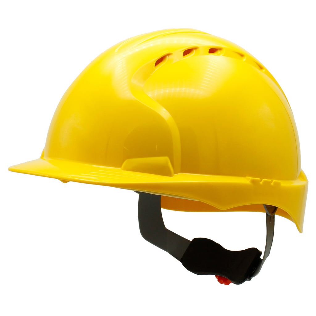 JSP EVO3 Safety Helmet Mid Peak Wheel Ratchet Vented (Yellow)