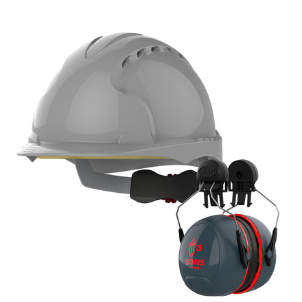 JSP EVO3 With Sonis Ear Defenders Hard Hat Kit | Grey