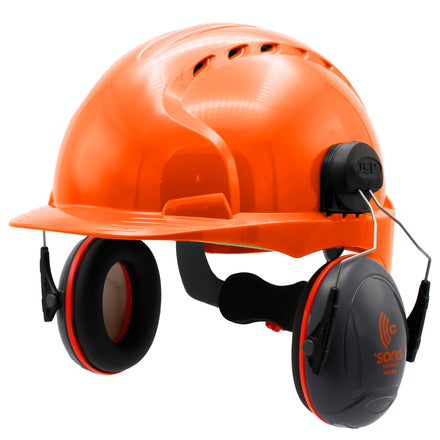 JSP EVO3 With Sonis Compact Ear Defenders Hard Hat Kit (Orange)