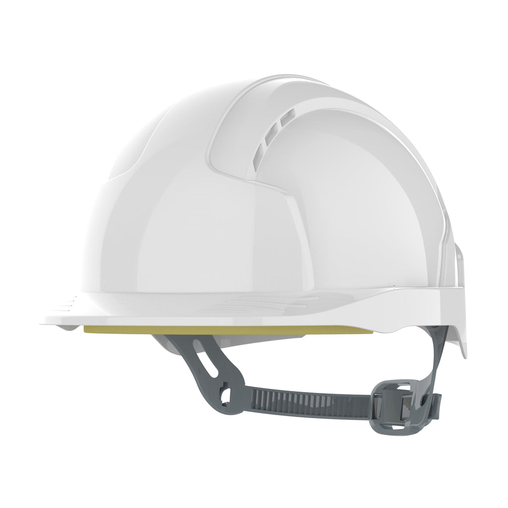 JSP EVOLite Mid Peak Slip Ratchet Safety Helmet Vented (White)