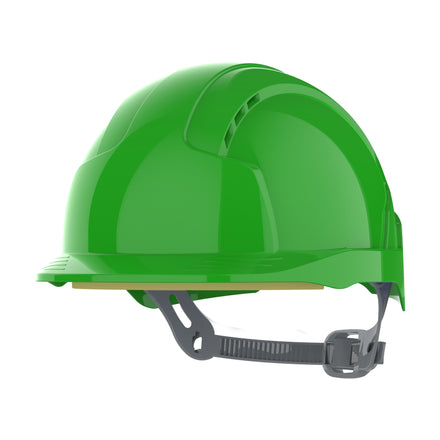 JSP EVOLite Mid Peak Slip Ratchet Safety Helmet Vented (Green)