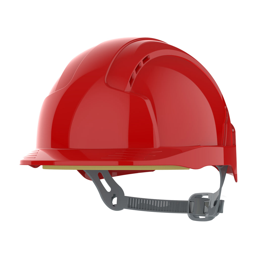 JSP EVOLite Mid Peak Slip Ratchet Safety Helmet Vented (Red)