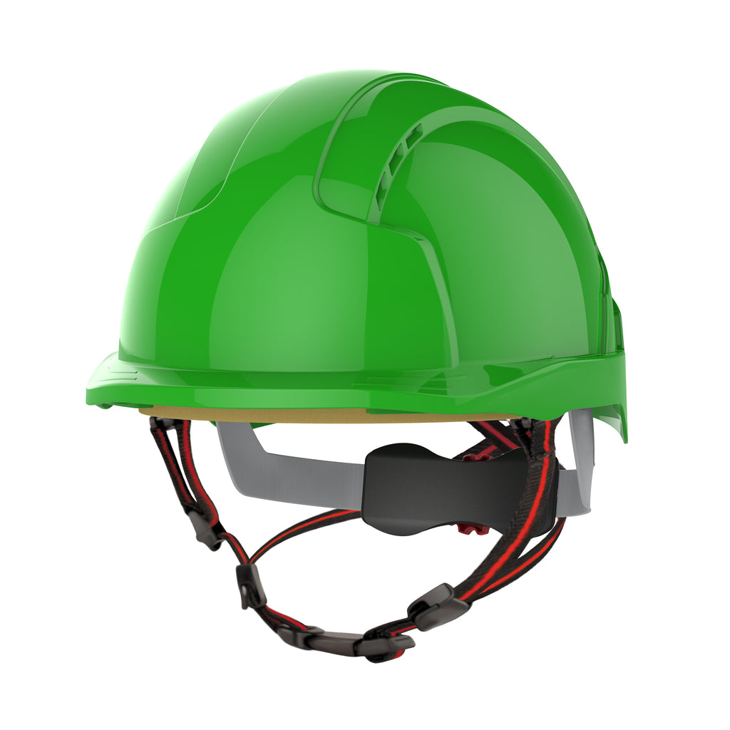 JSP EVOLite Skyworker Micro Peak Wheel Ratchet Safety Helmet Vented (Green)