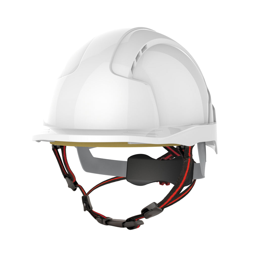 JSP EVOLite Skyworker Micro Peak Wheel Ratchet Safety Helmet Vented (White)