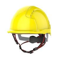 JSP EVOLite Skyworker Micro Peak Wheel Ratchet Safety Helmet Vented | Yellow