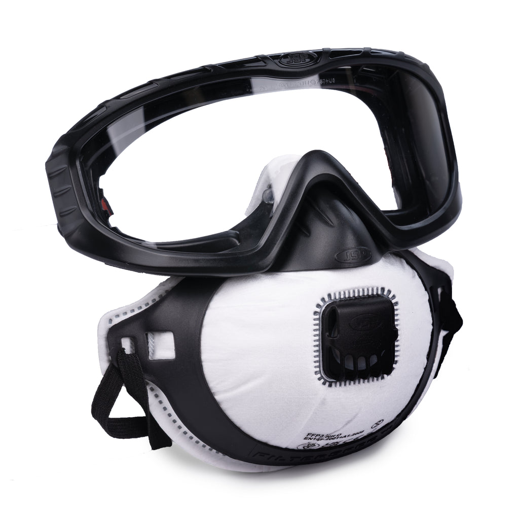 JSP Filterspec Pro Goggle & FFP3V Valved Mask (Inc 3 Filters) | AGE130-201-100