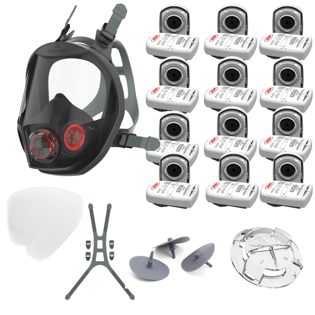 JSP Force10 Typhoon Full Face Mask Medium P3 | Inc. PressToCheck - F-4003 Filters
