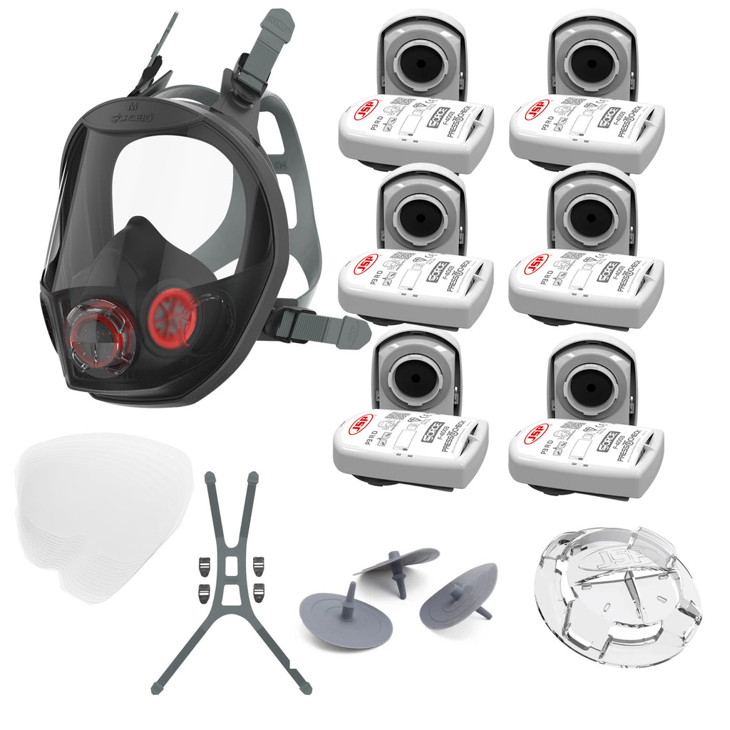 JSP Force10 Typhoon Full Face Mask Medium P3 | Inc. PressToCheck - F-4003 Filters