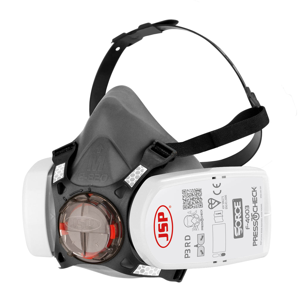 JSP Force8 Half Mask Medium P3 | Includes PressToCheck - F-4003 Filters