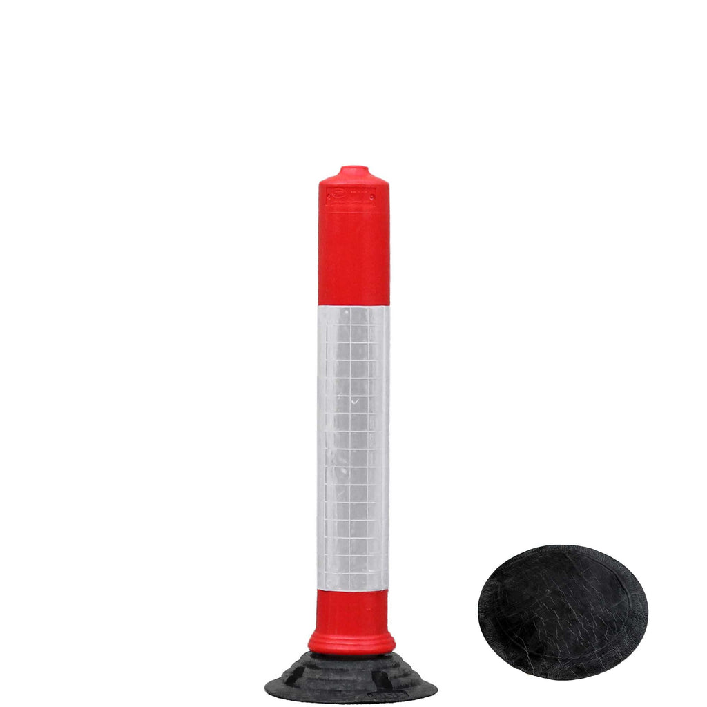 JSP Glopost Delineator Marker Post - 75cm or 100cm (Base Included / 750mm / 1 x Bitumen Mat Included)