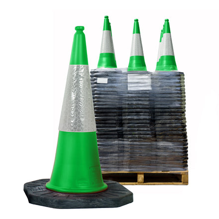 Green Dominator Traffic Cones 1000mm JSP Road Cone