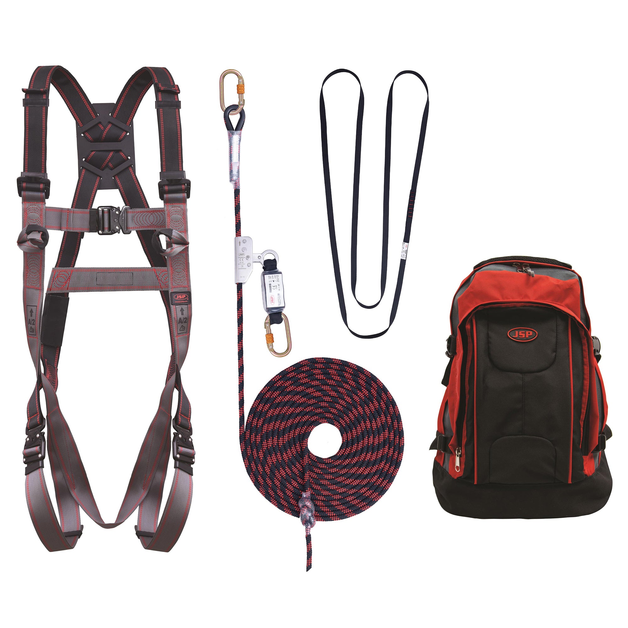 JSP Pioneer Rope & Grab Kit | Harness, Sling, Rucksack, Rope and Grab ...