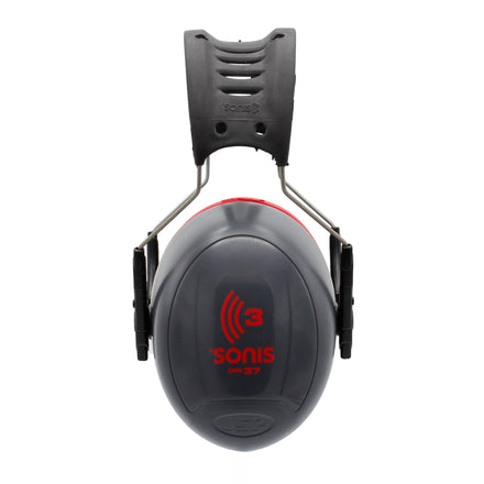 JSP Sonis 3 Ear Defenders Head Band Grey/Red -SNR 37