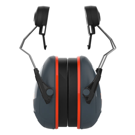 JSP Sonis Compact Helmet Mounted Ear Defenders Dark Grey/ Orange -SNR 31