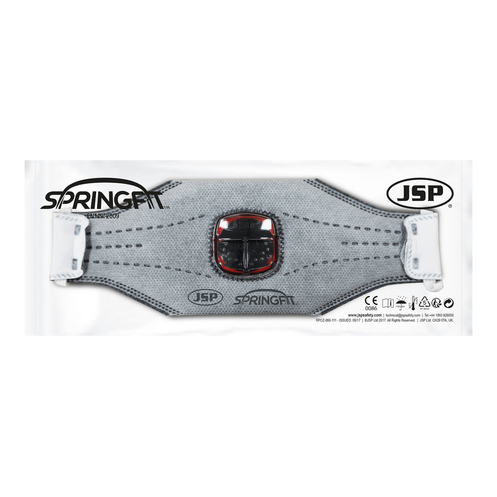 JSP Springfit FFP3 With Carbon Typhoon Valve Face Mask 10pk